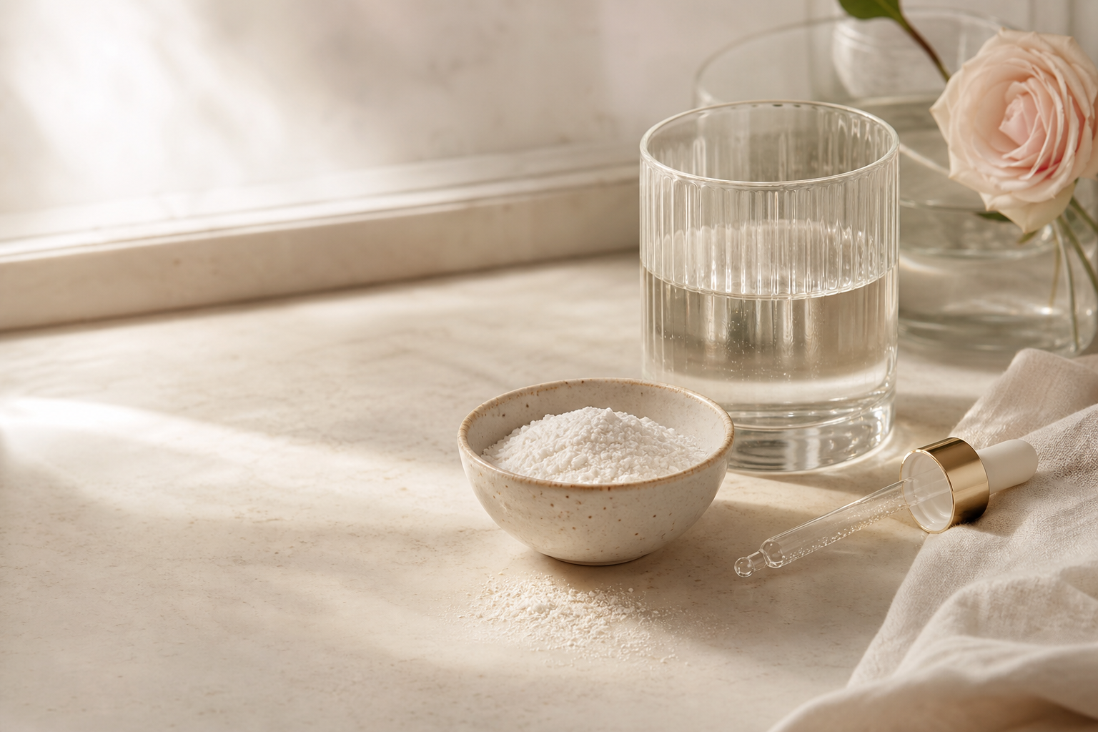 Beauty-Support-Motiv mit Collagen und Routine